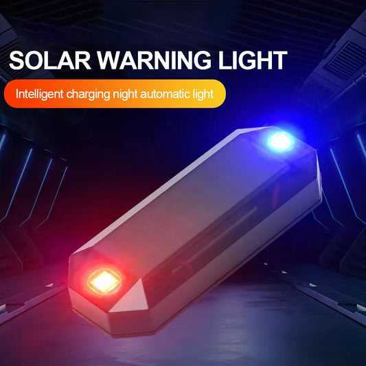 2Pcs Car Solar Warning Light Wireless Anti-Theft Alarm Light Anti-Rear Collision Smart Flash