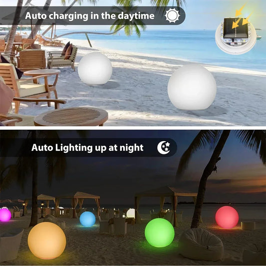 Solar Ball Light Outdoor Waterproof Garden 16 RGB Color Luminous Round Light Remote Control For Yard Lawn Backyard Decoration
