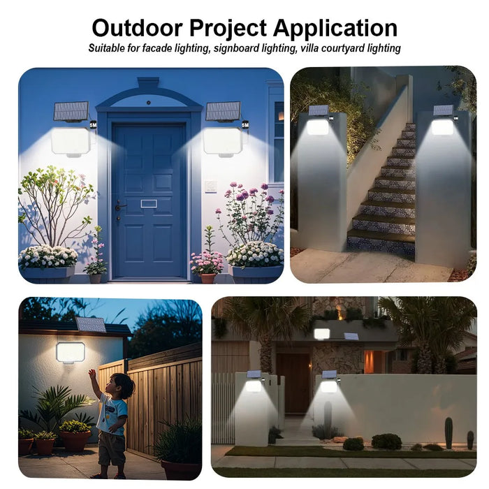 Solar Security Lights 190LED Solar Lights Outdoor Motion Sensor Waterproof 3 Modes   Solar Flood Wall Lamp Yard Garage Garden