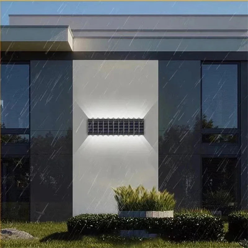 1~4Pack Solar Wall Lights Outdoor 16LED Waterproof Lamp Up And Down Convex Lens Lighting For Garden Landscape Balcony Decoration