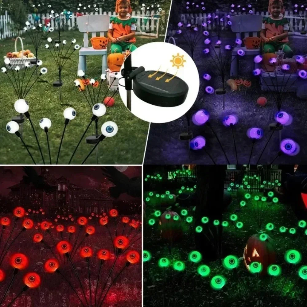 Halloween LED Eyeball Lights Solar Garden Lawn Lights Outdoor Scary Decoration Lights Halloween Party Decorations Waterproof