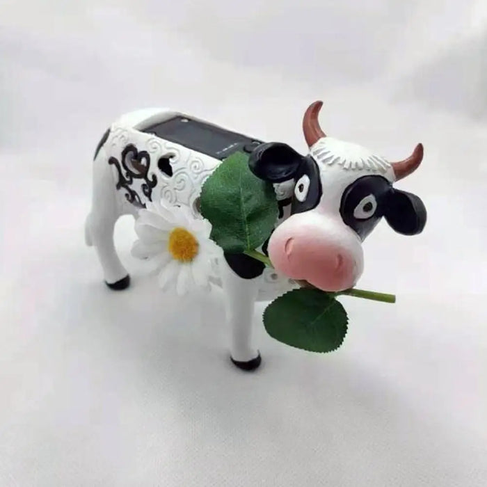 Solar Lights LED Lantern Cow Animal Design Garden Ornaments Indoor Home Bedroom Decoration Landscaping Lights