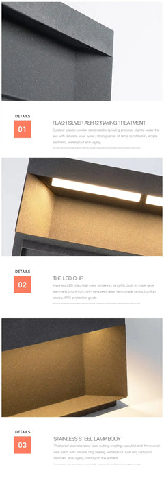 Modern Simple Solar Pillar Light High Quality Outdoor Fence Gate Pillar Yard Wall Light Waterproof Garden Yard Lights
