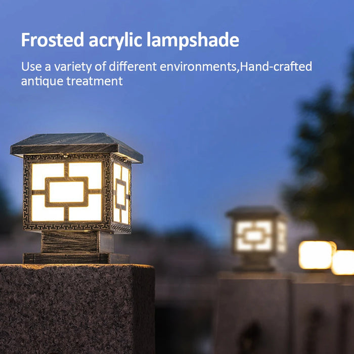 Outdoor Solar Stigma Post Cap Lights, Waterproof LED Bulb Included, Lawn Landscape Pillar Head Lamp for Garden, Patio, Pathway