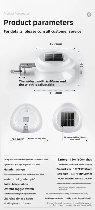 Fence solar lights for home gardens, outdoor courtyards, fence walls, decorative LED outdoor wall lights