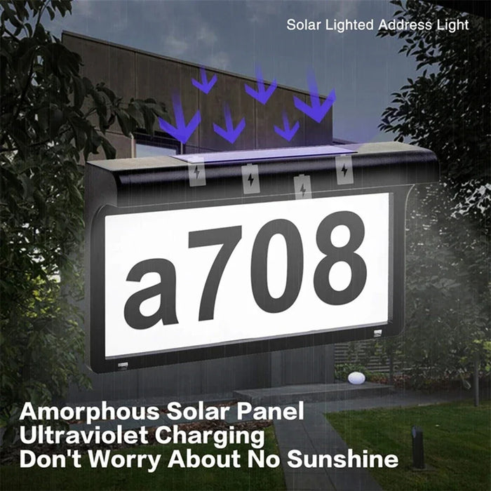 Solar House Number Lights Outdoor Waterproof LED Address Sign Lamp Wireless Sunpower Garden Door Decorative Plaque Wall Light