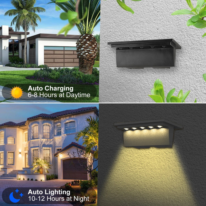LED Solar Stair Light Path Outdoor Waterproof Wall Lamp Garden Terrace Guardrail Step Light Landscape Balcony Fence Solar Lights