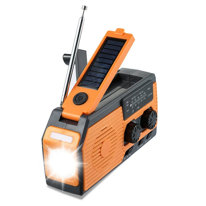 Solar Hand Crank Radio Portable Multifunctional Radio AM/FM/WB NOAA Weather Radio LED Flashlight Power Bank for Outdoor Camping