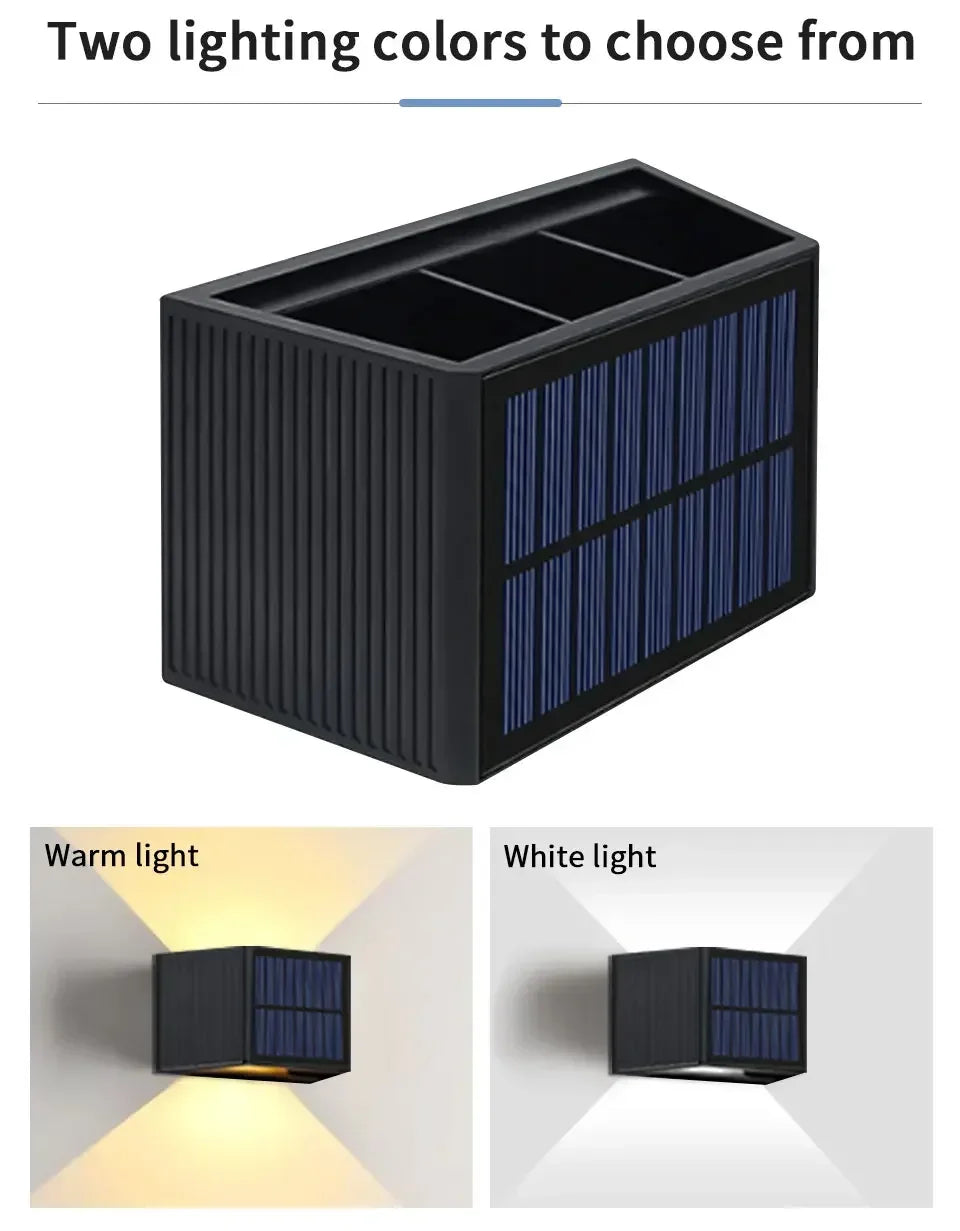 Outdoor Solar Fence Light LED Wall Lamp Waterproof Dusk to Dawn Deck Lights Outdoor Lighting For Garden Balcony Staircase Patio