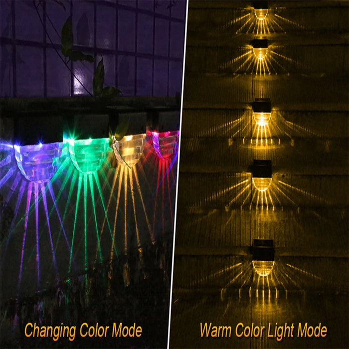 Solar Deck Lights Fence Lights Outdoor Step Lights Waterproof Solar Lights for Railing Stairs Step Fence Yard Patio and Pathway