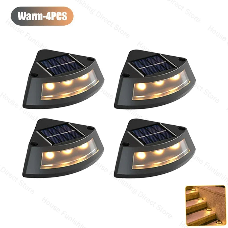 Outdoor Solar Step Lamp LED Decorative Lighting for Home Garden Staircase Patio Walkway Steps - Energy Efficient Garden Lights