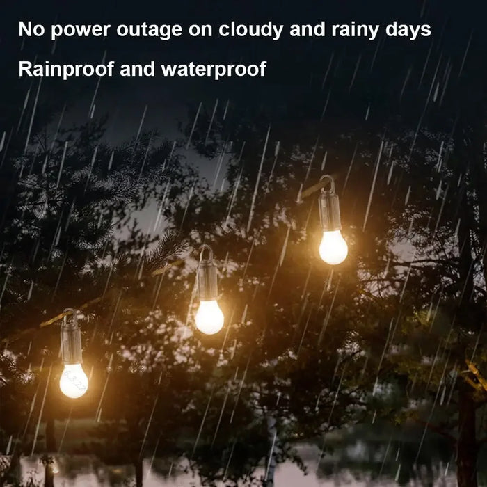 Solar Powered LED Camping Lamp with Hook LED Lighting Lantern USB Charging Outdoor Tent Light Waterproof for Outdoor BBQ Camping