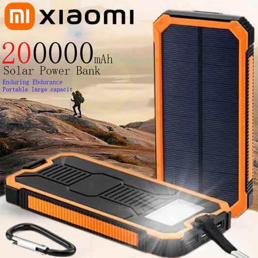 Xiaomi SolarPower 200000mAh Portable Power Bank Large Capacity Solar Outdoor External Battery Camping Fast Charging LED Display