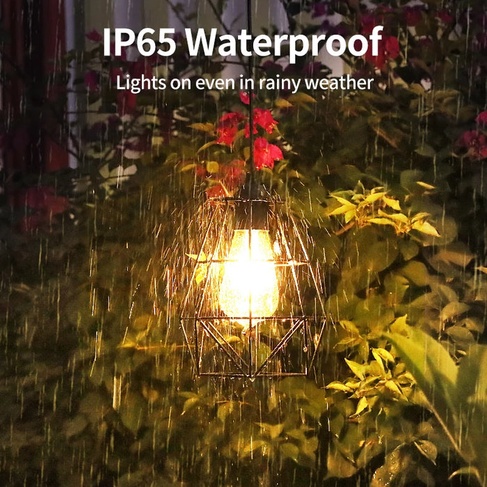 Solar Shed Lights Outdoor Indoor, Led Dusk to Dawn Battery Powered Pendant Lights, Waterproof Solar Hanging lamp for Gazebo Barn