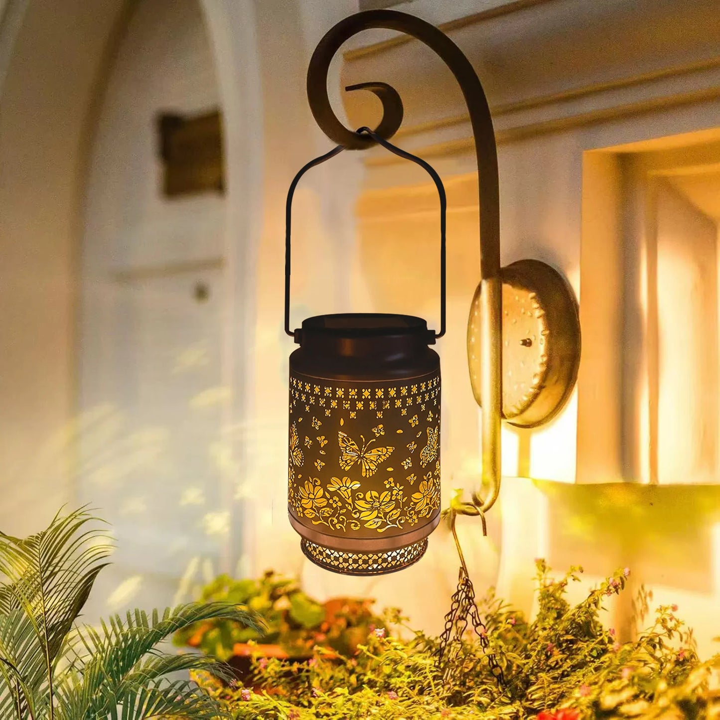 Butterfly Solar Lanterns Outdoor Waterproof Hanging LED Solar Lights Garden Decor for Outside Decoration Patio Yard Lawn Porch