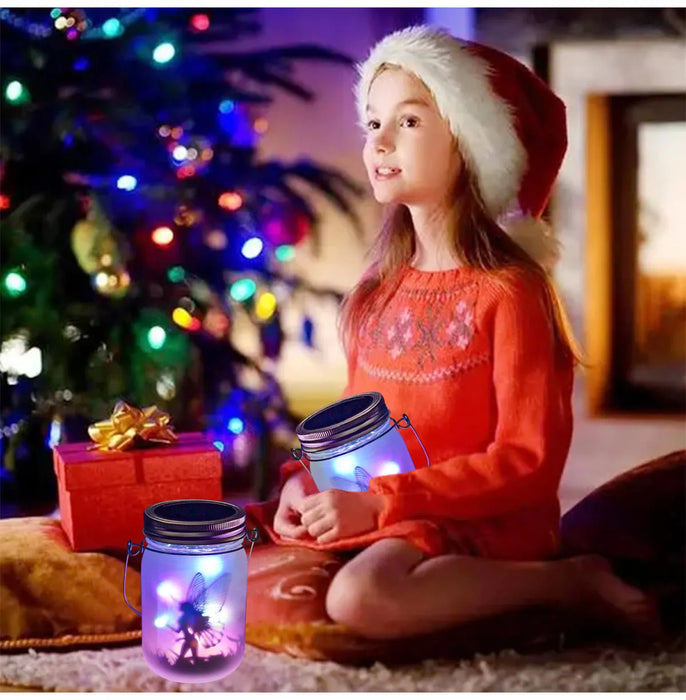 Christmas Solar Lantern Mason Jar Lights Solar Fairy Hanging Lanterns For Outdoor Yard Lawn Garden Decor Jar Light for Xmas Gift