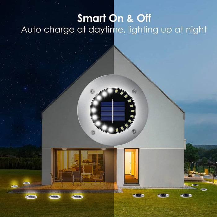 Outdoor Garden Lights Solar Ground Lights 20 LED Upgraded Landscape Lights for Lawn Pathway Yard Deck Patio Walkway