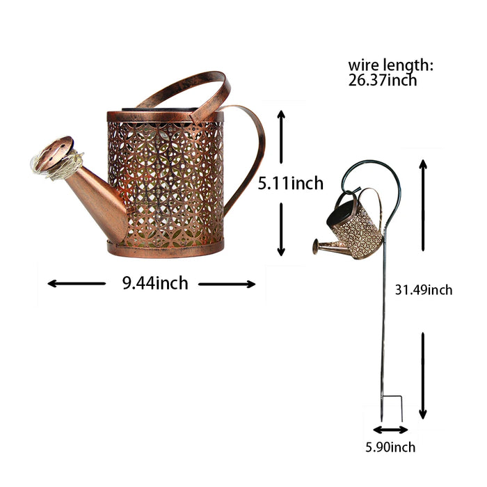 Solar Garden Lights Outdoor Hanging Watering Can Lantern Retro LED Solar Lights Patio Yard Lawn Walkway Terrace Decorations