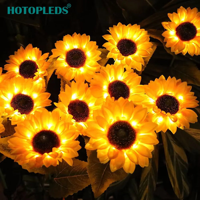 LED Solar Sunflowers Flower Light Home Decorative Flower Lights  Waterproof Landscape Light Garden Decoration Lawn Lamp