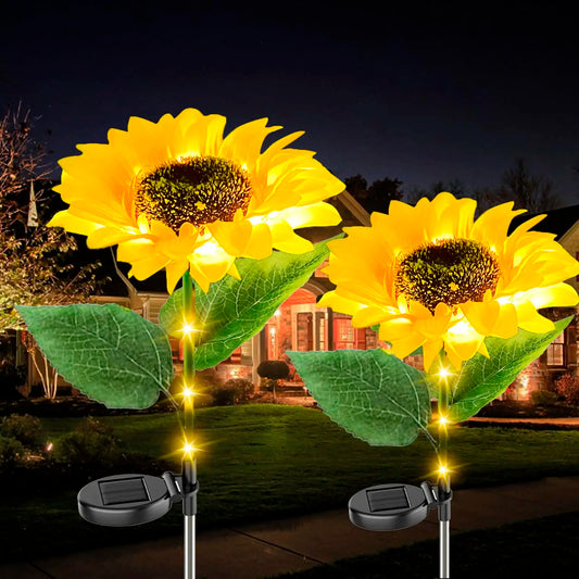 Solar Outdoor Lights Sunflower Garden Decor Waterproof Solar Flower Light Outside for Yard Patio Landscape Patio Walkway Pathway