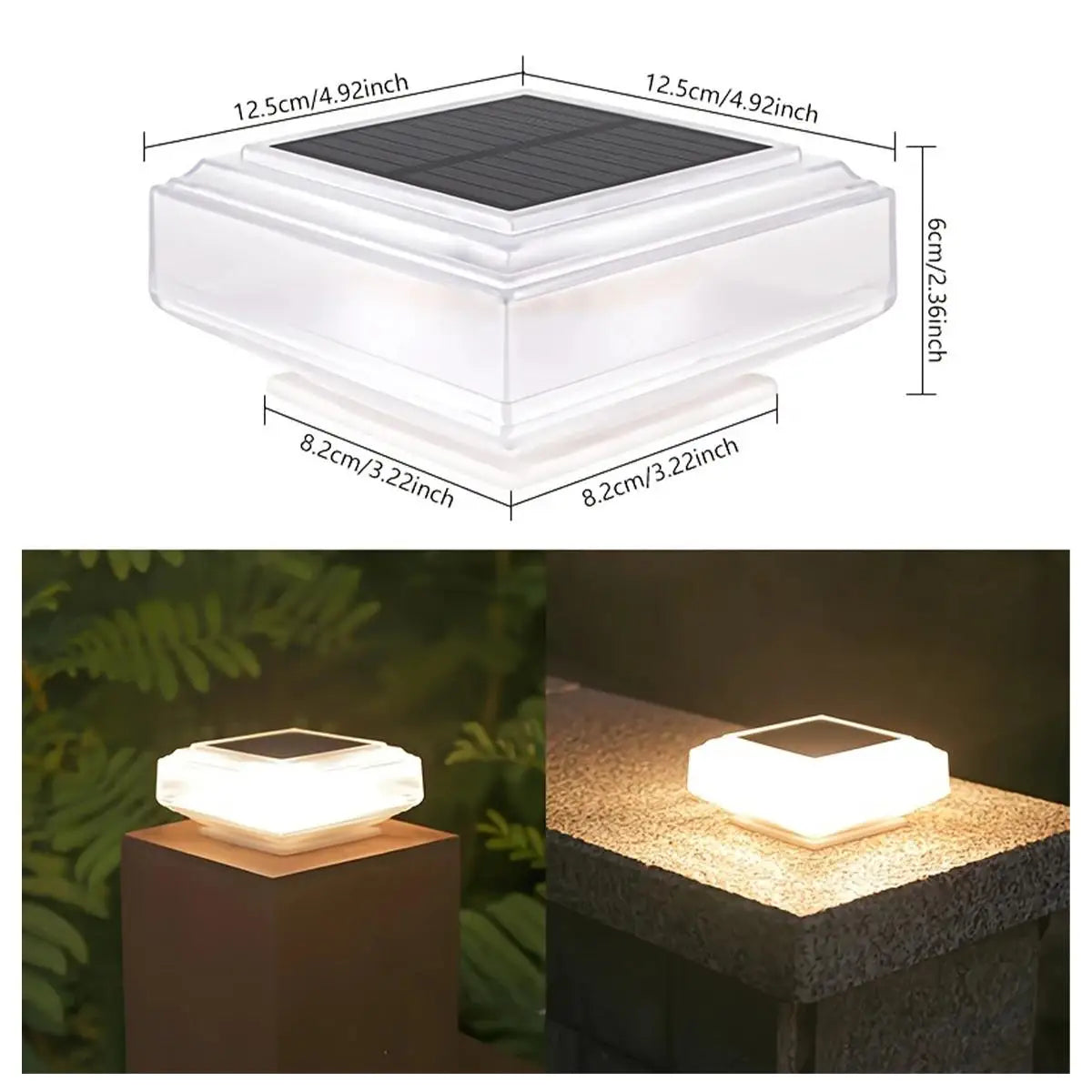 Led Solar Post Light Warm Pillar Lamp Rechargeable Outdoor With Lamps Landscape Garten Floor Panel Drop Lampe Powered Decoration