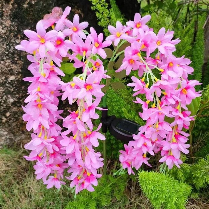 Solar Garden Flower Lights Outdoor Fabric Daisy Lavender Flowering Vine‌ LED Landscape Decorating for Yard Patio Flowerpot
