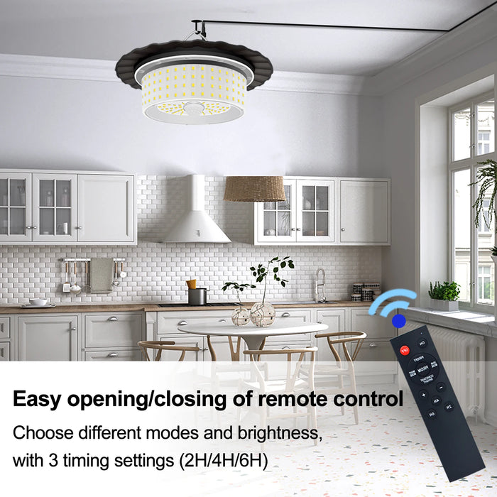 Solar Shed Light Outdoor Motion Sensor with Remote Control 360°Lighting Solar Pendant Lights Waterproof Garage Garden Warehouse