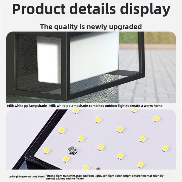 Outdoor Solar Pillar Light Garden Light European Solar Fence Wall Light Waterproof Porch Lights Balcony Door Garage Decor ﻿