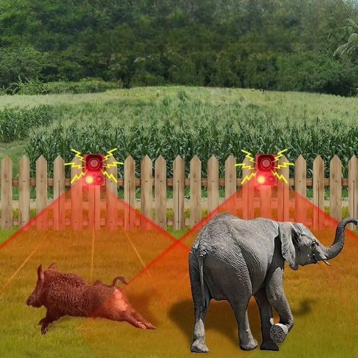 Solar Energy Solar Powered Alarm Dog's Bark Audible and Visual Alarm Solar Powered Alarm Light Infrared Sound Recording