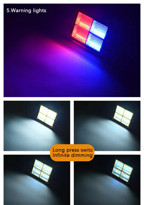 NEW 200-800W Outdoor Solar LED Floodlight Emergency Lighting Rechargeable Outdoor Camping Portable Waterproof Fishing Spotlight