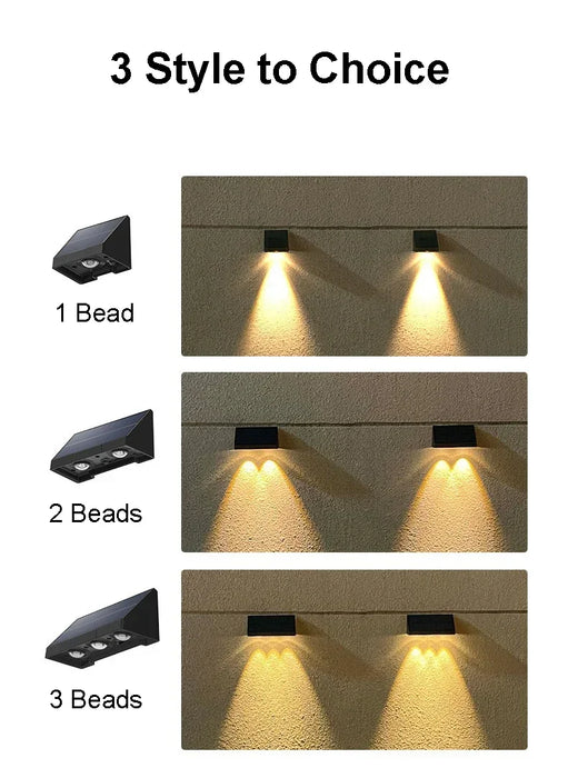 Solar Wall Light Outdoor Porch Lights Illumination Waterproof LED Lamp Bulb Automatic Lighting at Night for Garden Yard Balcony