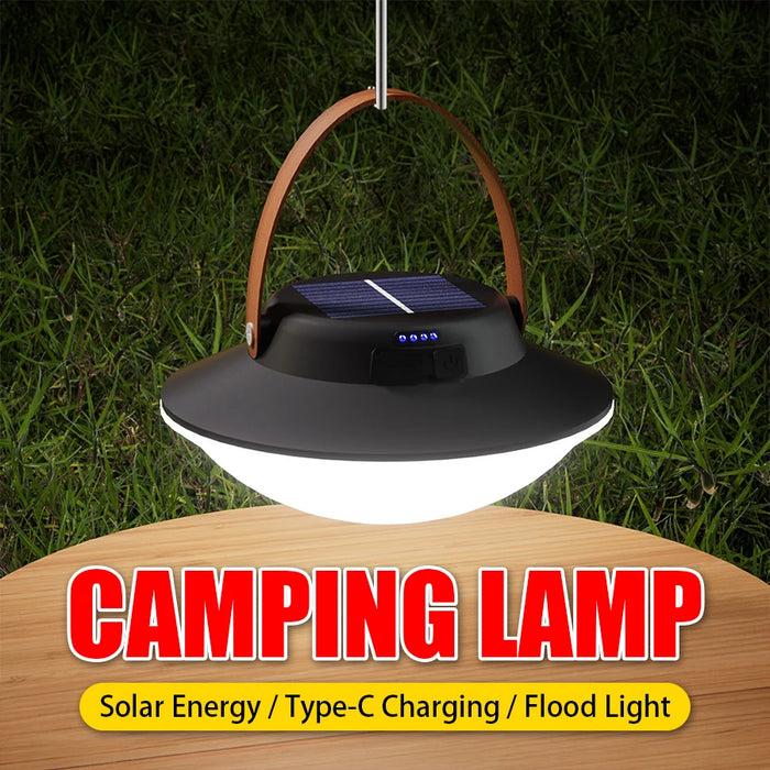 Solar LED Camping Light USB Rechargeable IP65 Lamp Outdoor Tent Hanging 4lighting Mode Lanterns Emergency Home Repair Work Light