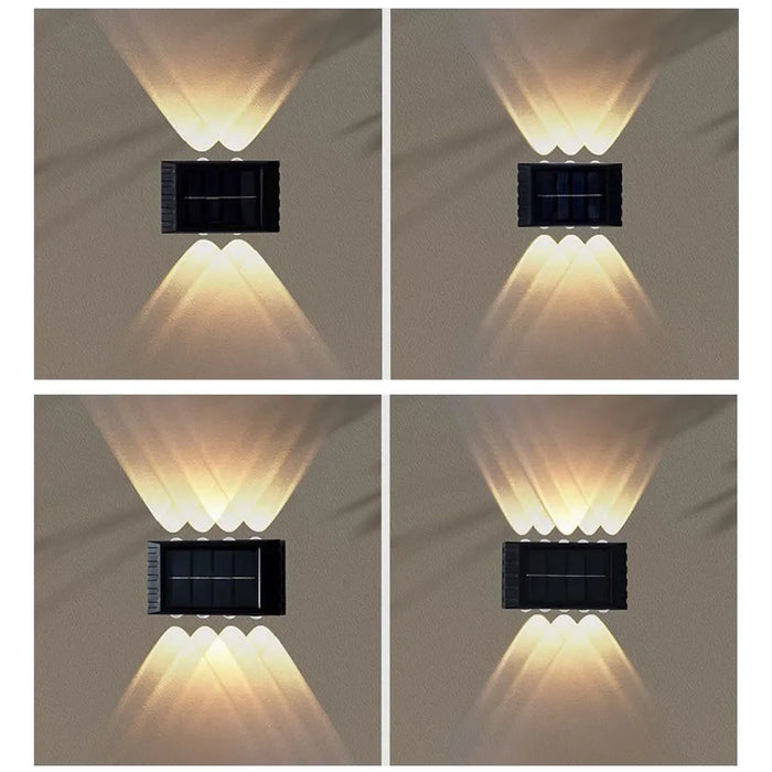 Solar Outdoor Wall Light 4/6/8/10LED Waterproof Garden Light Courtyard Railing Decoration Atmosphere Light Downlight Luminous So