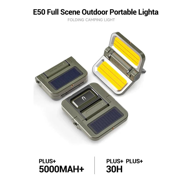 Solar LED Camping Light 5000mAh Portable USB Rechargeable Tent Lamp 5 Mode Torch Emergency Outdoor Waterproof  Hanging Lantern