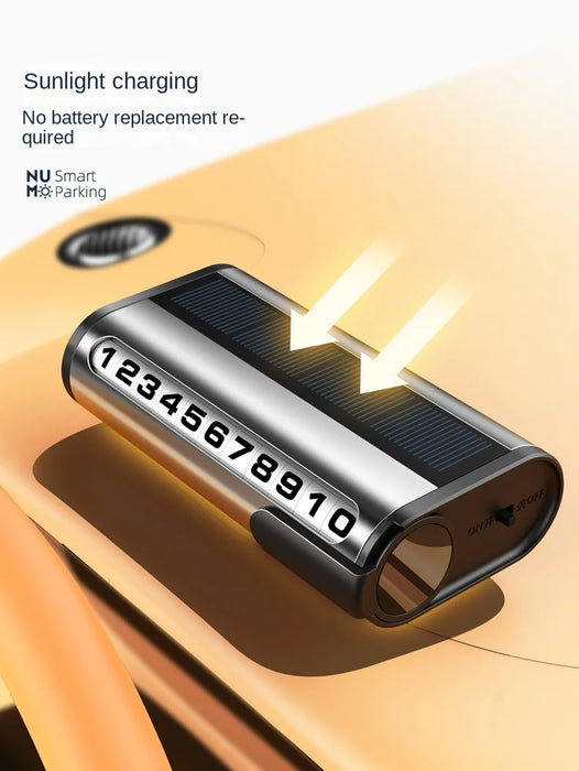 Solar Charging Car Parking Number Plate Luminous Auto Parking Card Temporary Stop Phone Number Card for Car Decoration Accessory