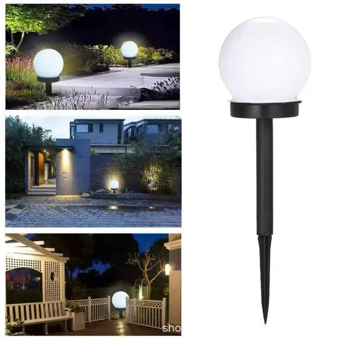 Solar LED Garden Round Ball Bulb Light Outdoor Waterproof Landscape Villa Lawn Light Ground Plug Light Garden Decorative Lantern