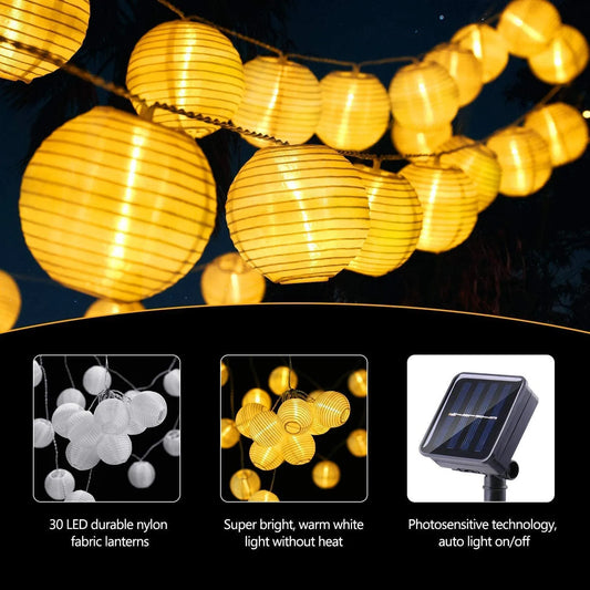 LED Solar Lantern String Lights Outdoor Garland Fairy Lights Solar Powered Garden Decorative Light for Christmas Wedding Party