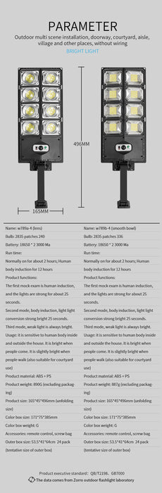 LED Super Bright Outdoor Solar Powered Lamp Waterproof Motion Sensor Human Induction Solar Garden Light Yard Garage Light