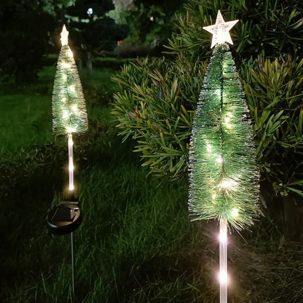 Decorative Solar Christmas Tree Lights Energy Saving Weatherproof Solar Garden Lights Stars Design Warm White/ Colorful