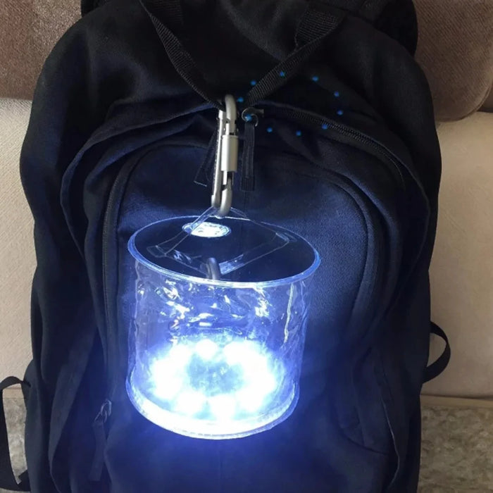 LED Solar Camping Lantern Tent Lamp Portable Foldable Inflatable  Outdoor Waterproof For Hiking Backpacking Emergencies Lighting