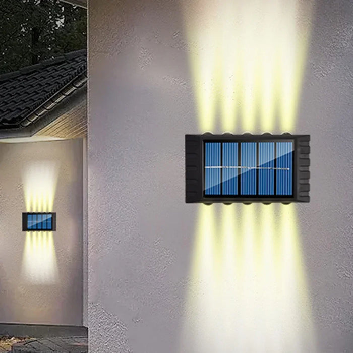 Solar Outdoor Wall Light 4/6/8/10LED Waterproof Garden Light Courtyard Railing Decoration Atmosphere Light Downlight Luminous So