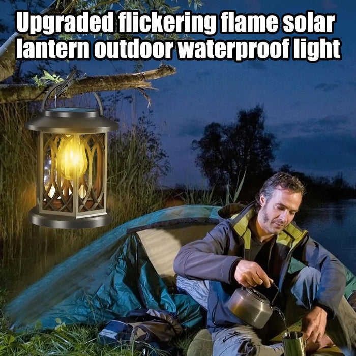 Solar Lantern Pathway Water Proof Lamp Hangable Weather Resistant Lanterns for Backyard Walkway Driveway Balcony Fence Pool Deck
