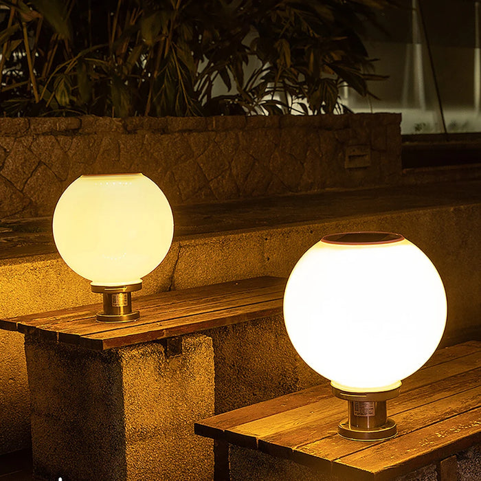 Solar Light Outdoor Fixtures Courtyard Garden Lawn Street Lights Round Ball Lamp External Landscape Patio Pillar Party Lighting