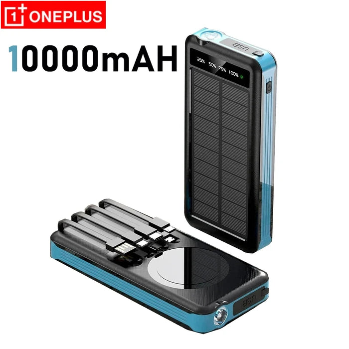 OnePlus Solar Power Bank Waterproof Outdoor Camping Portable Folding Solar Panels USB Output Sun Power For iPhone Real Capacity