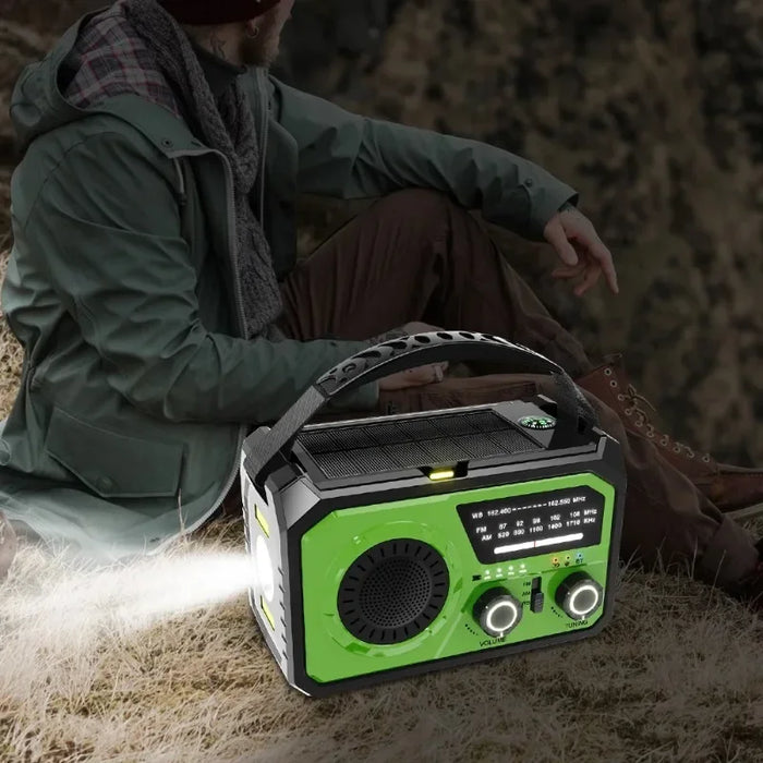 Emergency Radio AM/FM/WB NOAA Weather Radio Type-C Charging Solar Hand Crank Radio with ED Flashlight Reading Lamp Power Bank