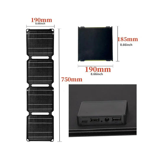 ETFE Foldable Solar Panel 40W Outdoor Portable Emergency Power Generator 5V 9V 12V USB Output Mobile Phone Charging Power Supply