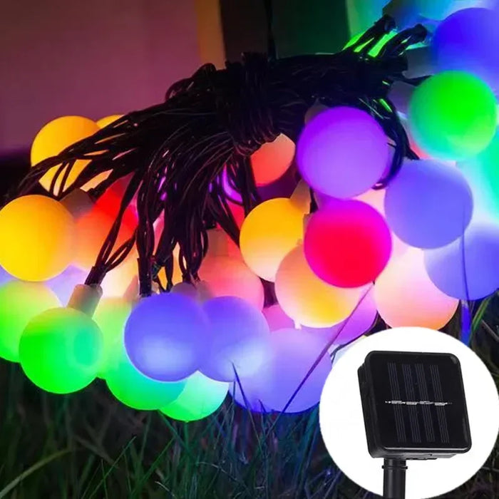 Christmas Decoration Garden Lights Outdoor LED Solar String Lights Round Ball Solar Globe Lights for Garden Patio Holiday Party