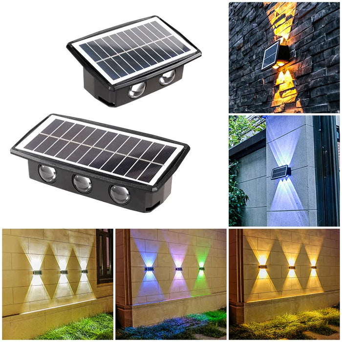 Solar Wall Lamp Led Outdoor Waterproof Decoration Garden Lamp Up And Down Luminous Lighting for Wall Porch Balcony Garden Street