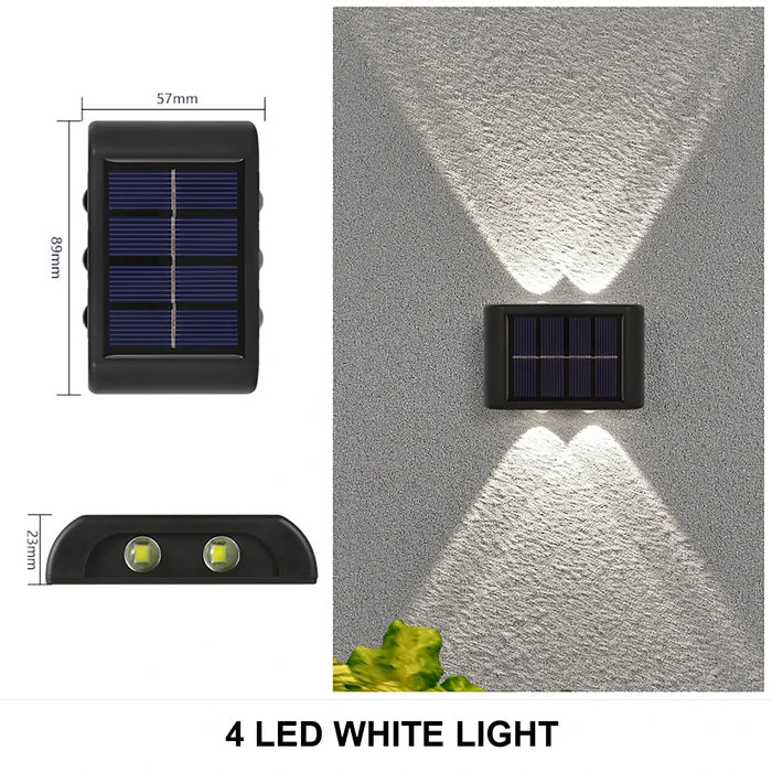 Solar Wall Lamp Outdoor Waterproof Solar Powered Light UP and Down Illuminate Home Garden Porch Yard Decoration Outside Sunlight