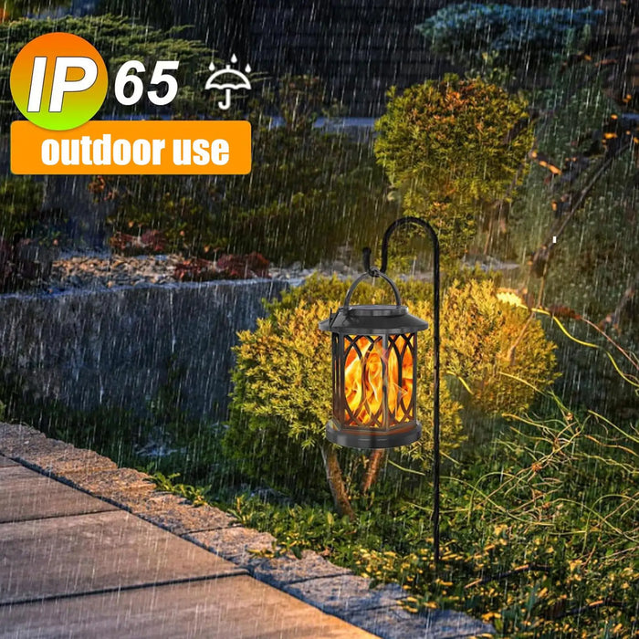 Solar Lantern Pathway Water Proof Lamp Hangable Weather Resistant Lanterns for Backyard Walkway Driveway Balcony Fence Pool Deck